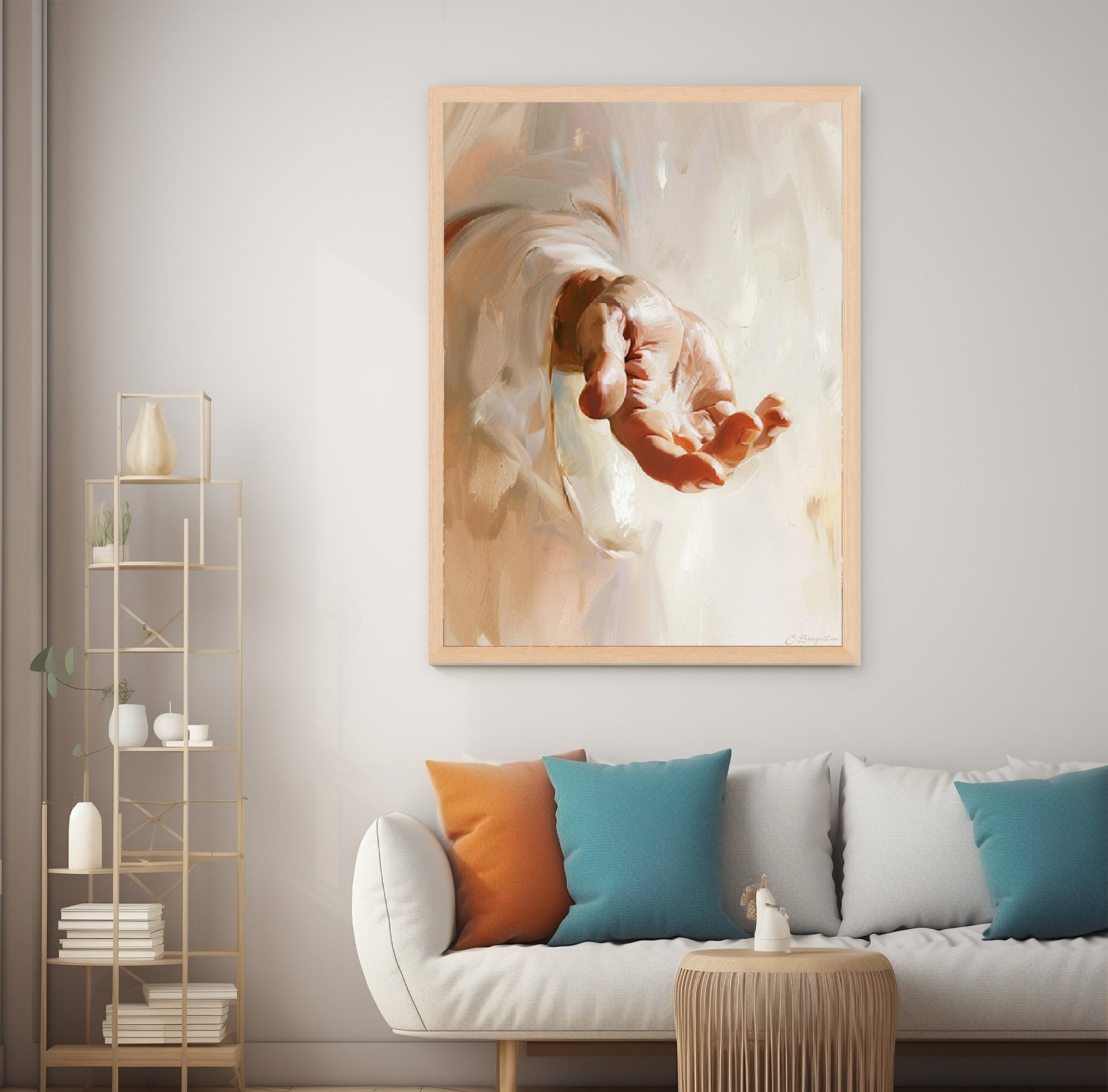 By His Wounds Poster, Jesus Christ's Hands Poster, Resurrected Christ, Jesus Poster, Graven on His Palms